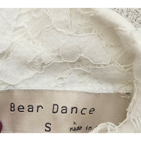Bear Dance White Lace Overlay Sleeveless Fit N Flare Mini Dress Small Lined - Picture 5 of 6